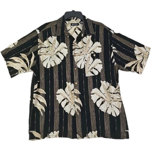 Puritan ~Men's Size L~ Brown/Black Hawaiian Button Up Casual Shirt Short Sleeve. - Picture 5 of 10